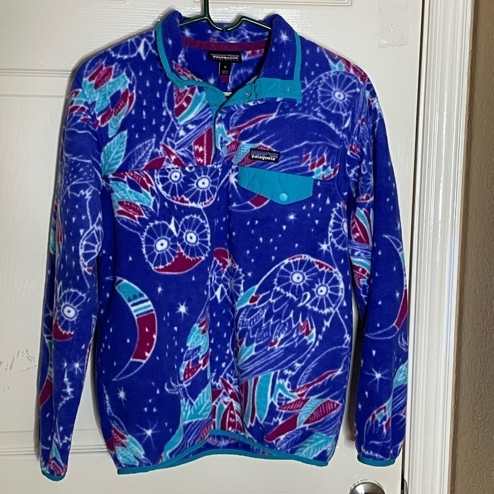 Vintage Patagonia Fleece Synchilla Jacket Rare Owl Creature Pattern womens M - Picture 13 of 13